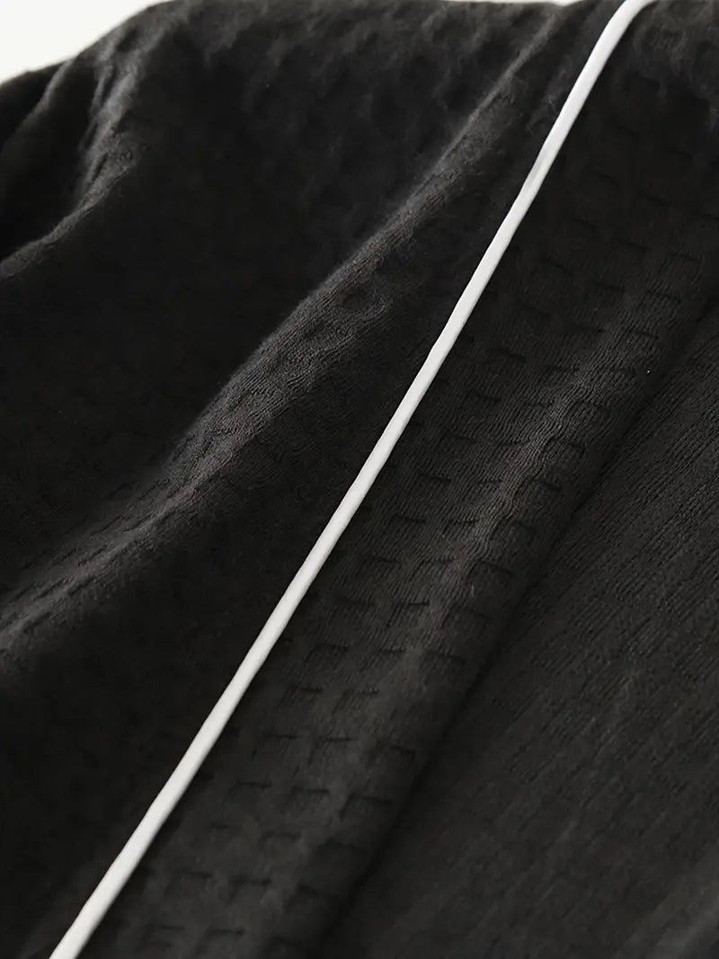 Men's long waffle bathrobe