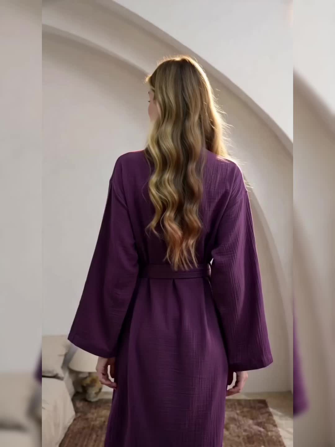 Women's purple bathrobe