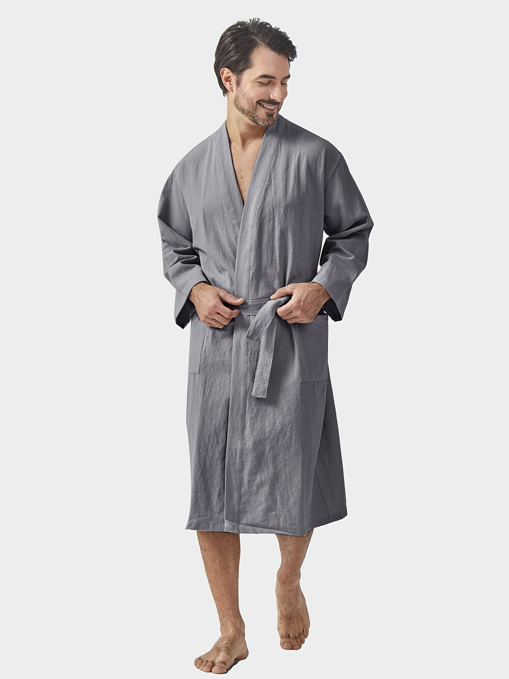 Women's linen bathrobe