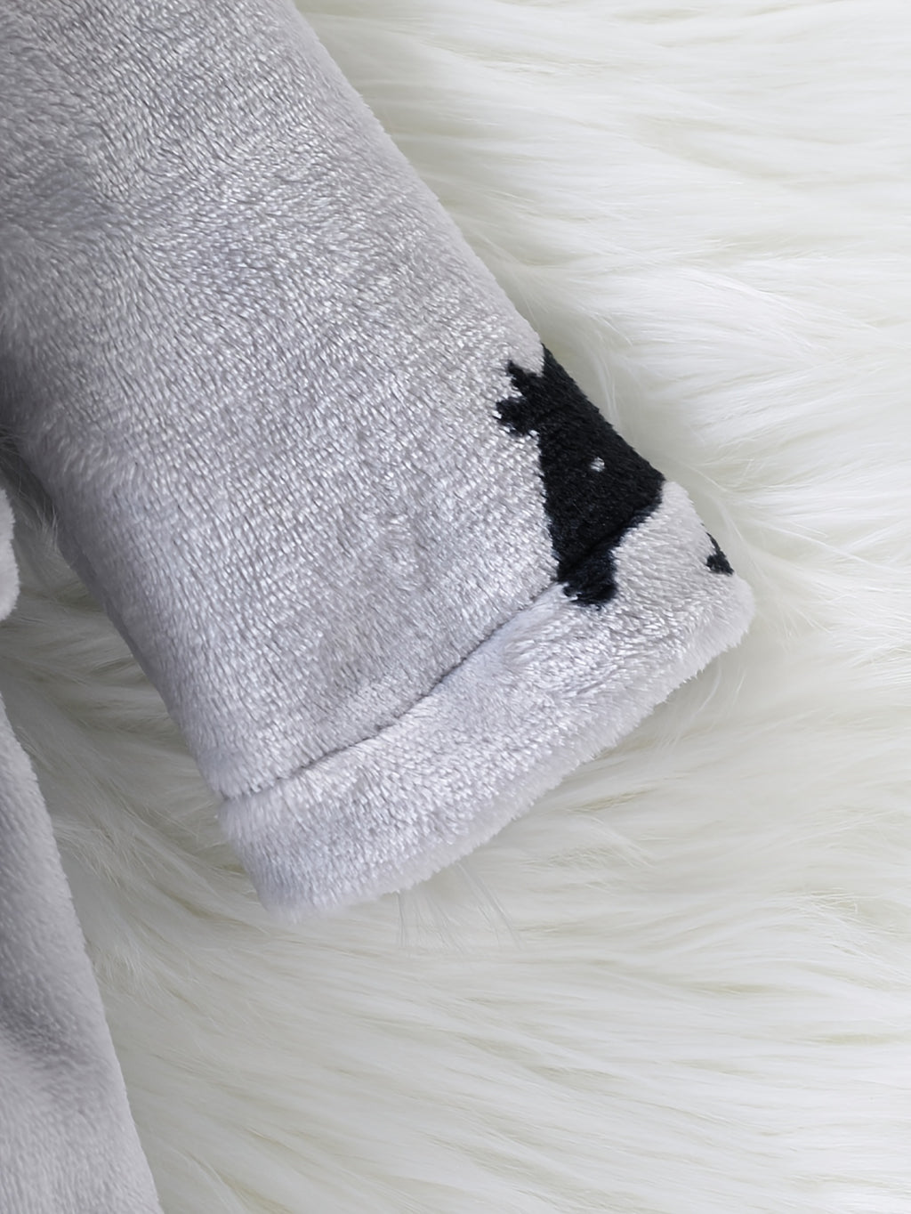 Newborn grey hooded fleece bathrobe
