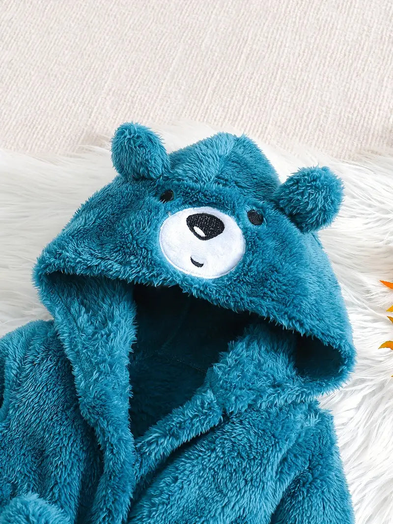 Peignoir de Bain Enfant Éponge Bleu pour Bébé — coloris bleu