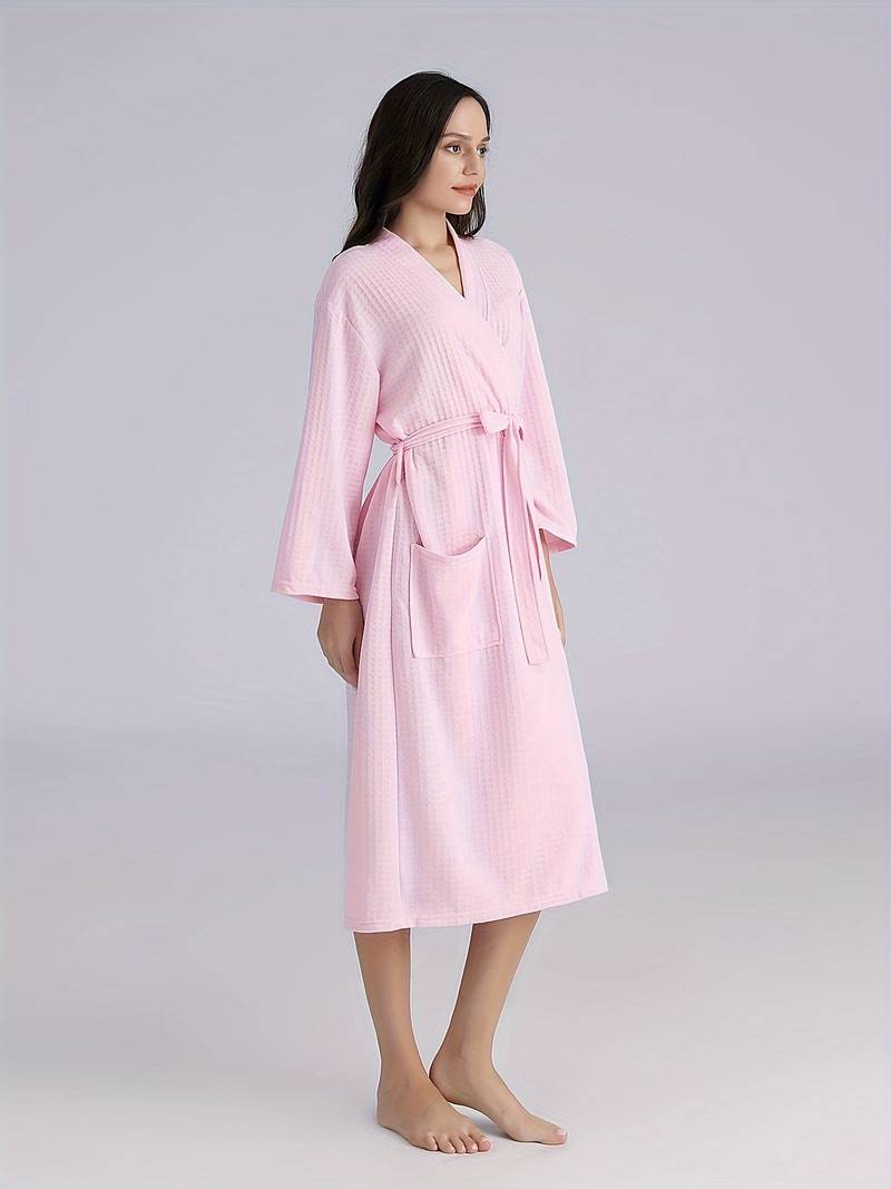 Women's soft belted bathrobe
