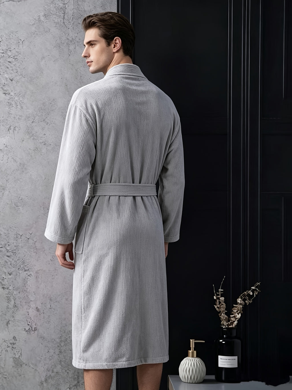 Unisex velour bathrobe