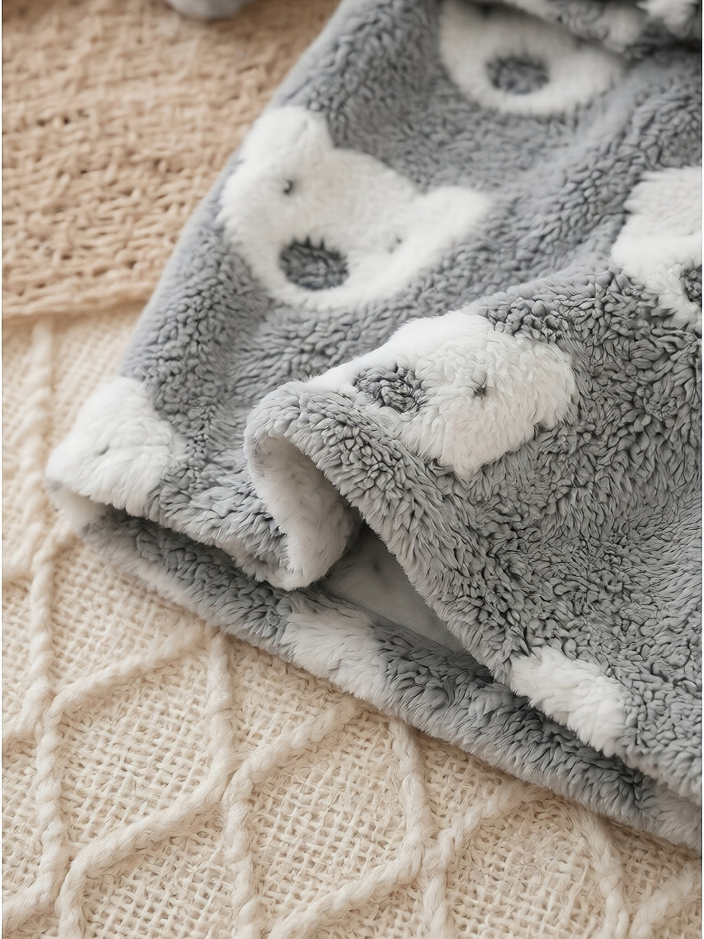 Newborn long hooded fluffy fleece dressing gown