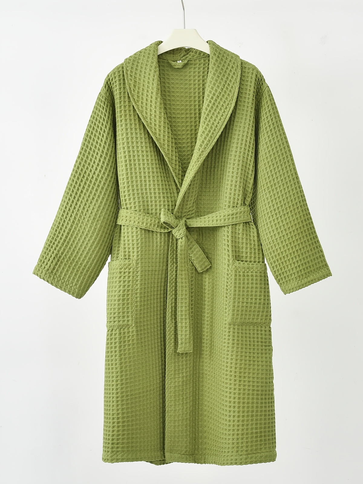Unisex long waffle bathrobe