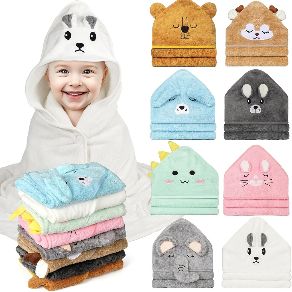 Kids' white hooded dressing gown
