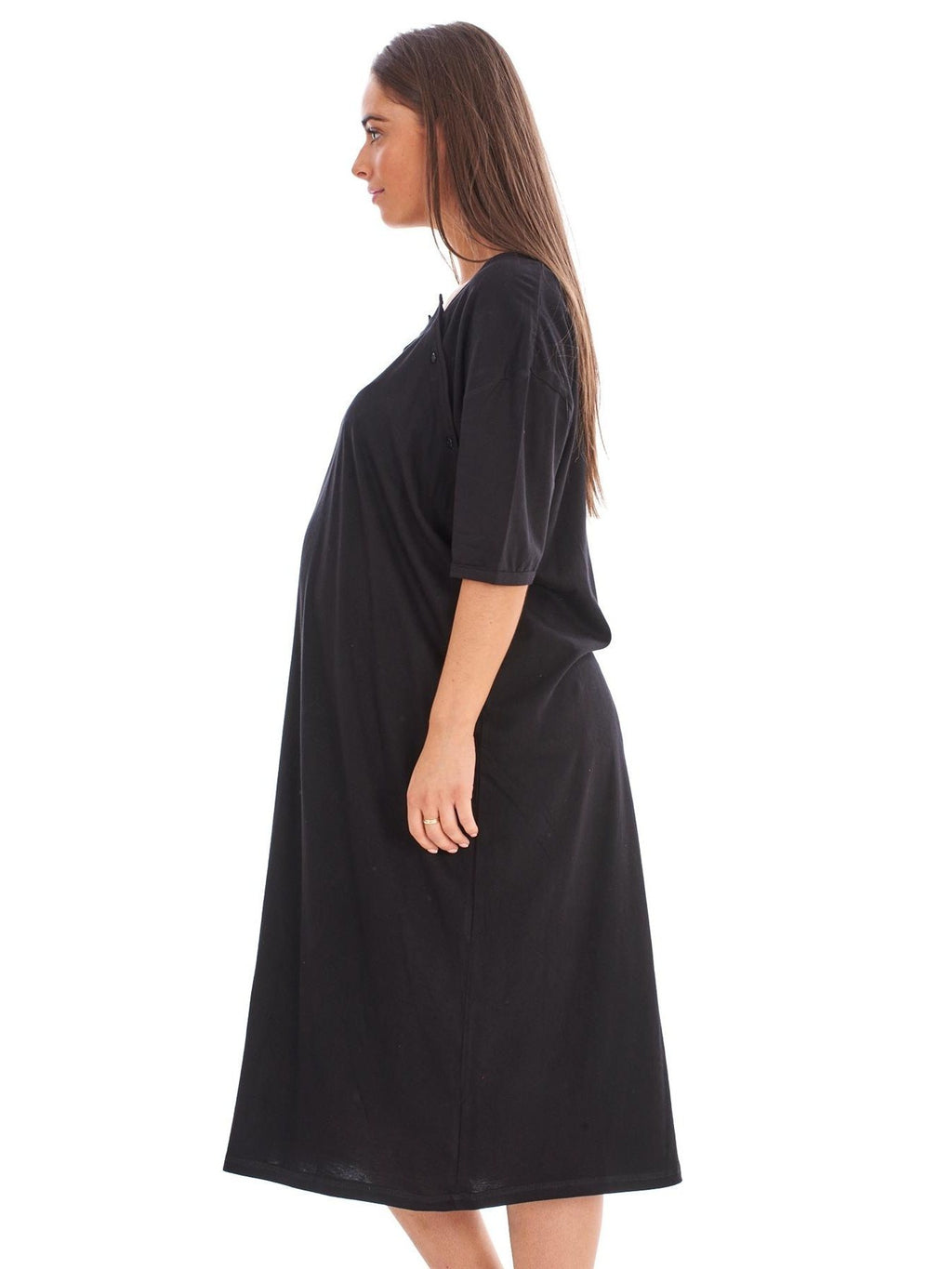 Women's plain cotton maternity nightdress