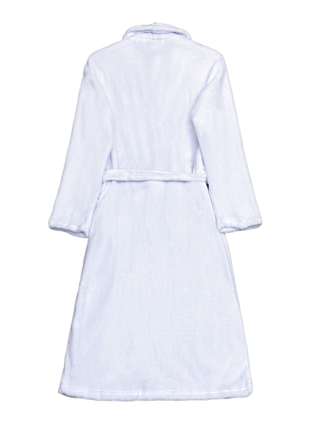 Unisex white long velour bathrobe