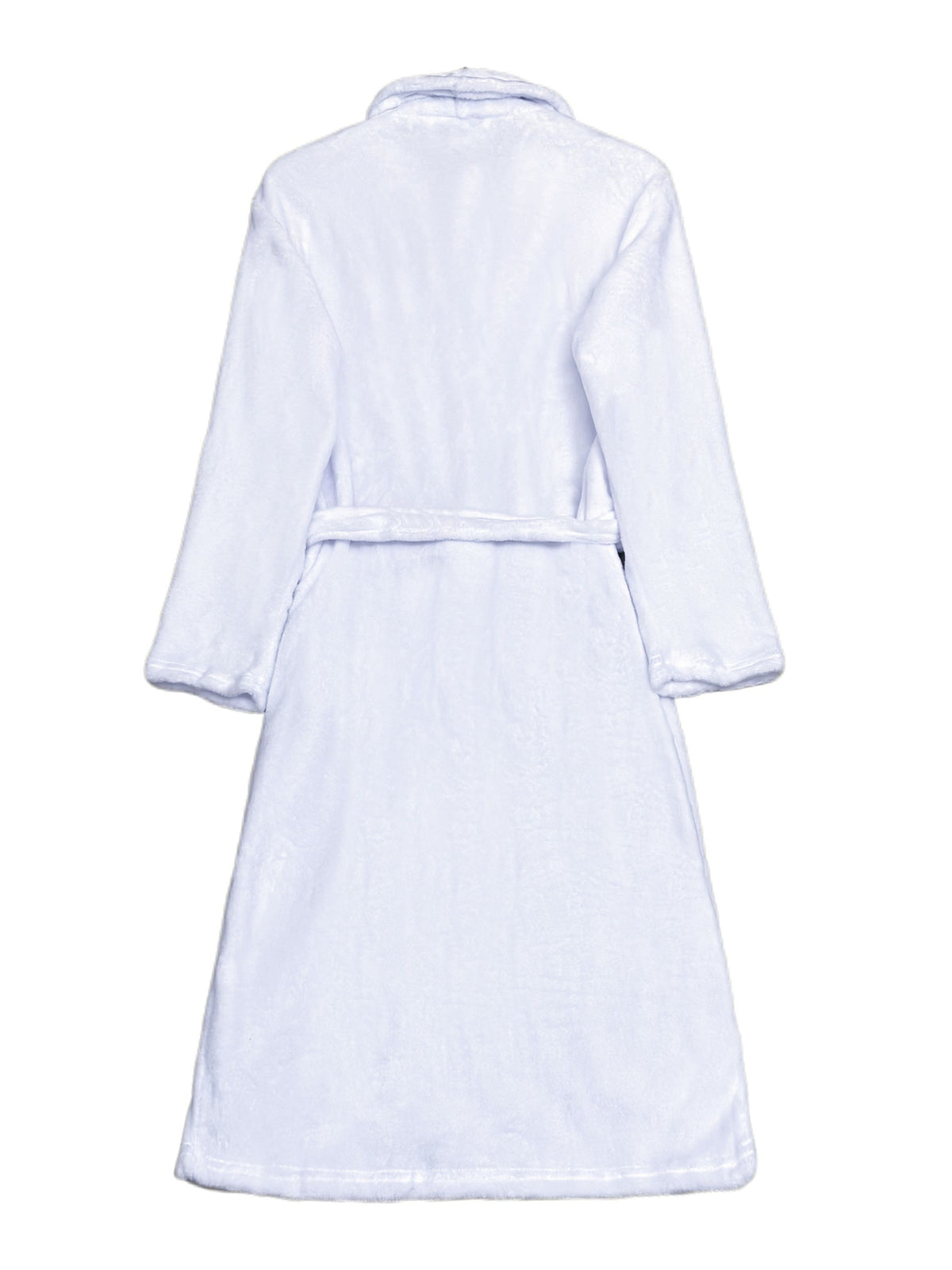Unisex white long velour bathrobe