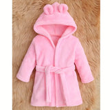 Peignoir de Bain Enfant Fille avec Oreilles — coloris rose