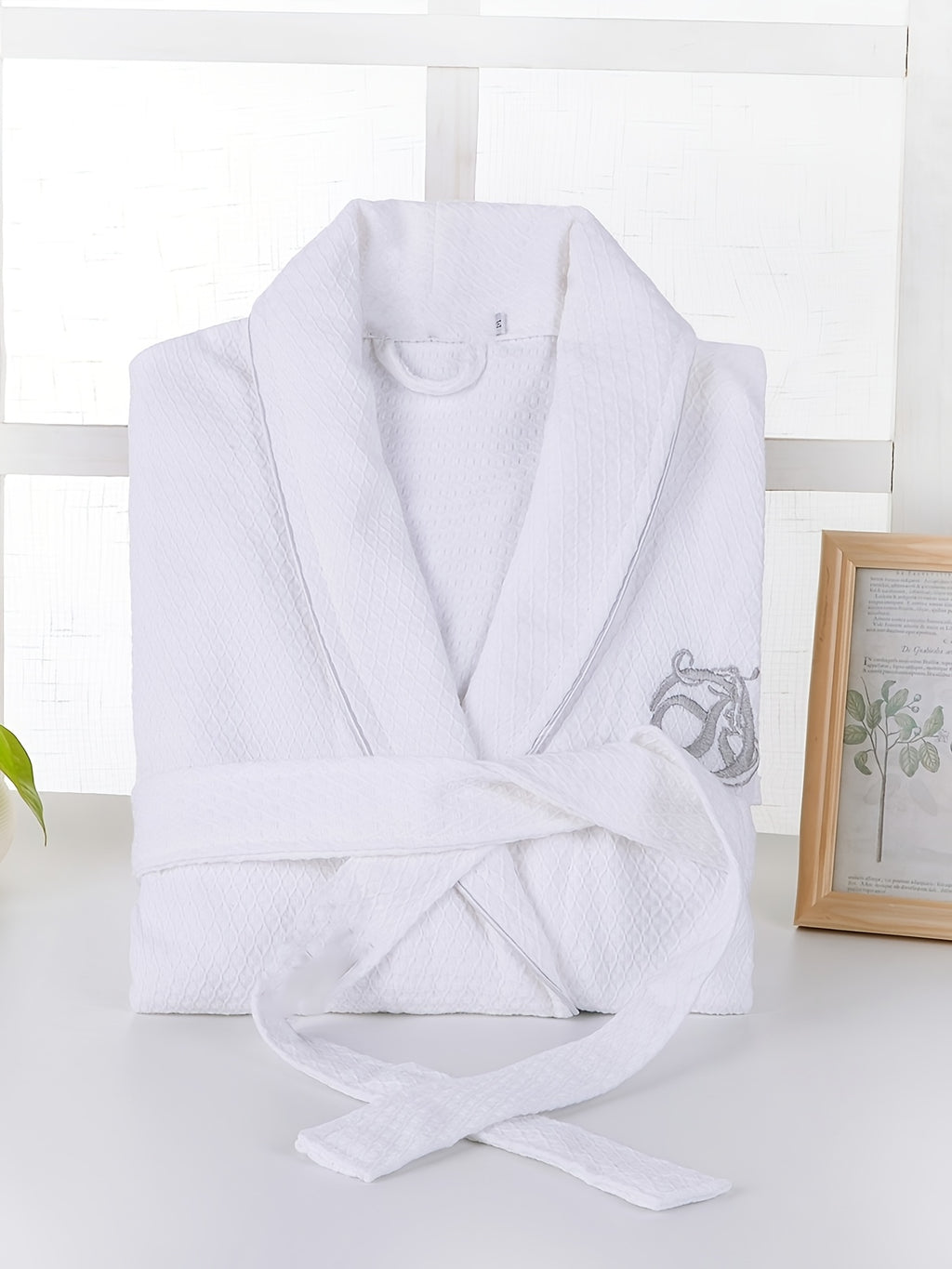 Men's waffle bathrobe