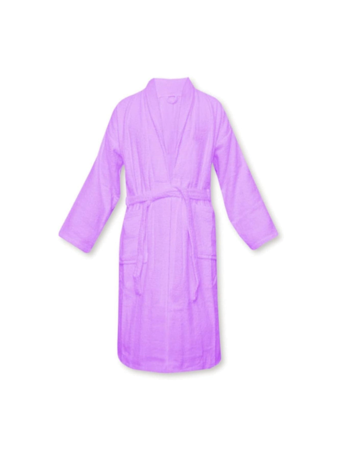 Unisex long terry towelling bathrobe with a shawl collar