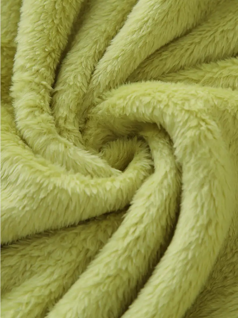 Soft long hooded fleece bathrobe