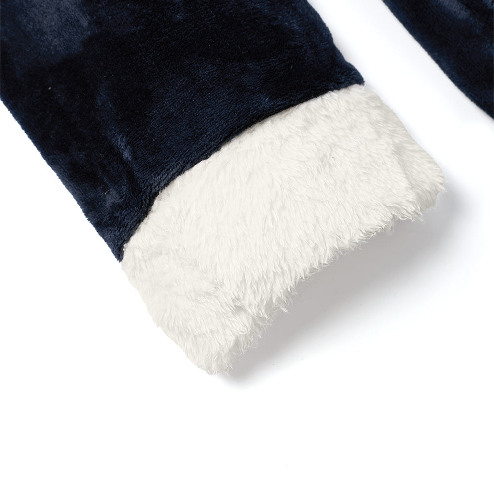 Unisex hooded flannel bathrobe
