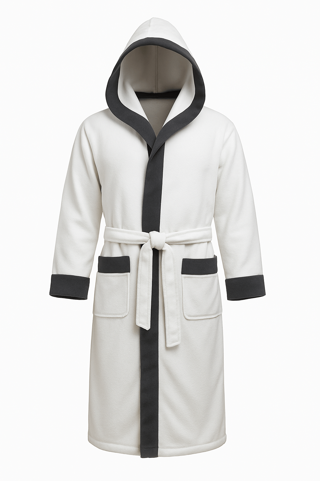 Men's hooded terry towelling bathrobe