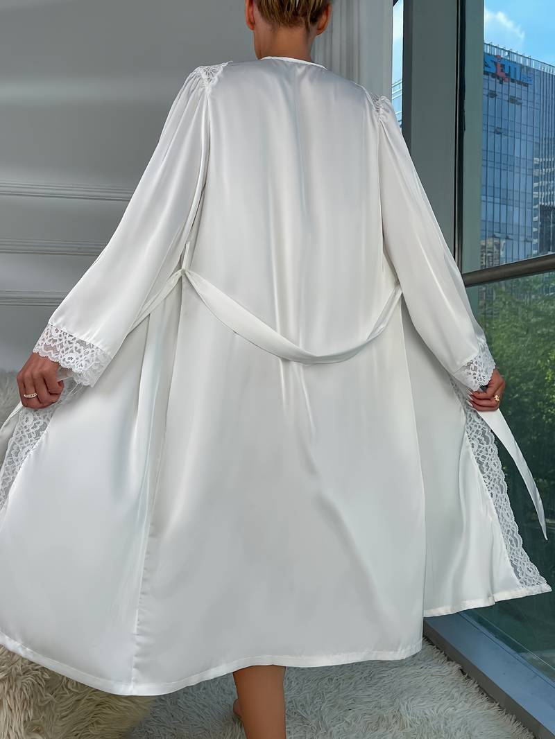 Women's short satin dressing gown