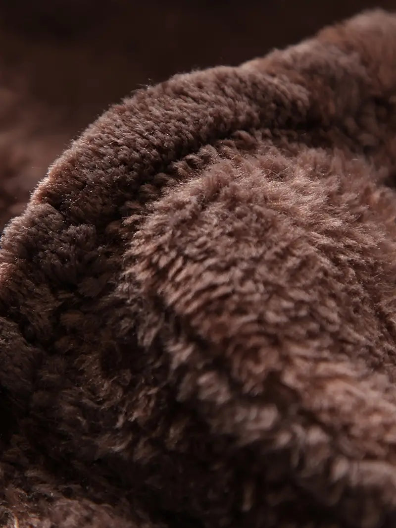 Long hooded fleece bathrobe