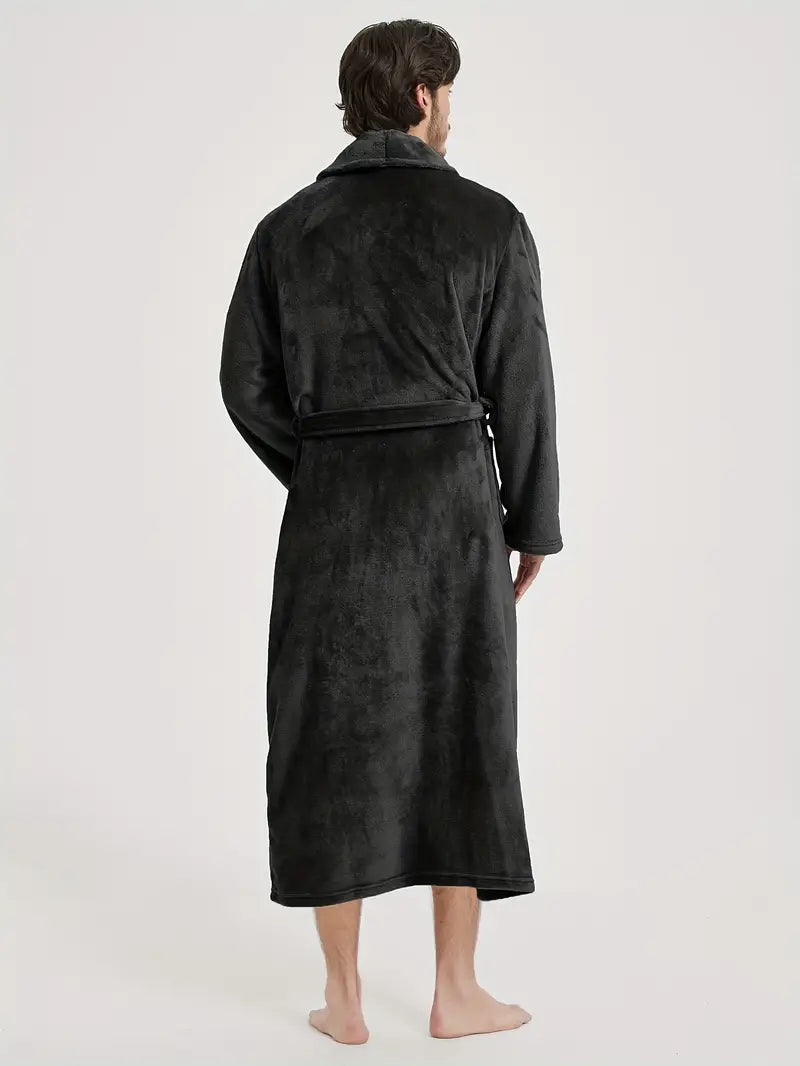 Men's thick fleece bathrobe