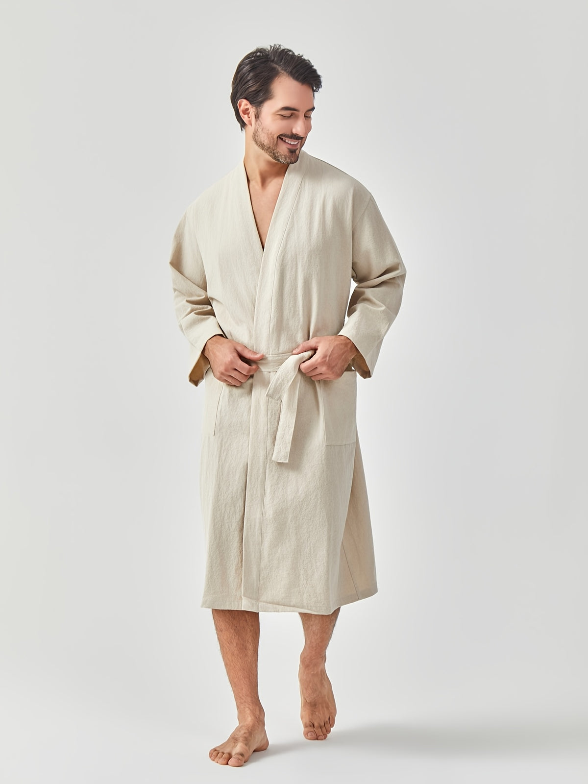 Women's linen bathrobe
