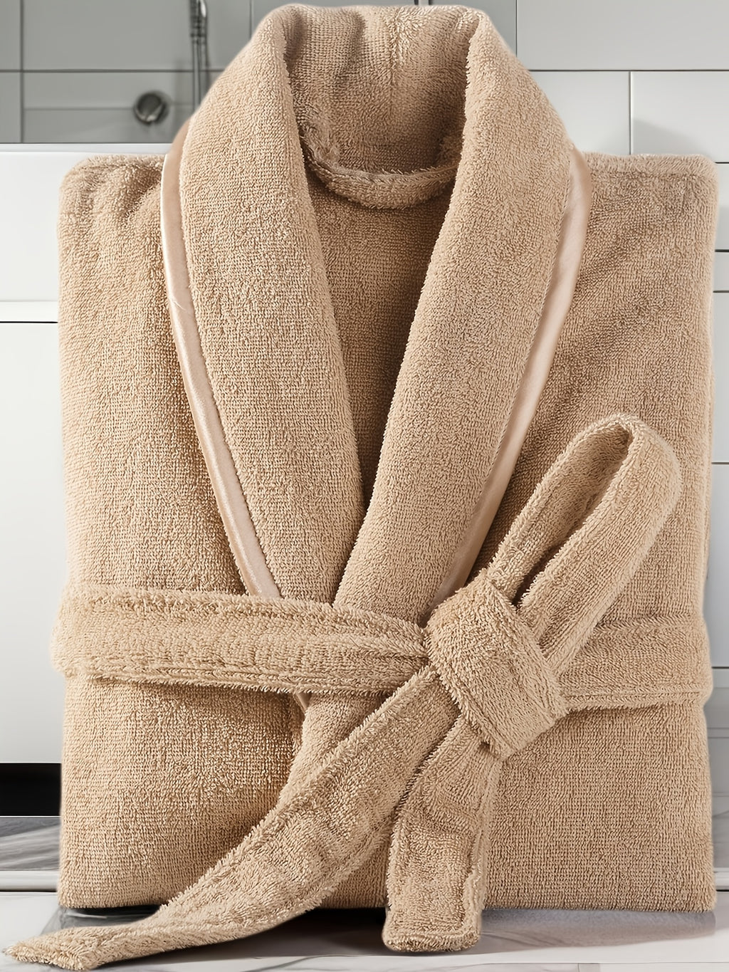 Unisex blue bathrobe