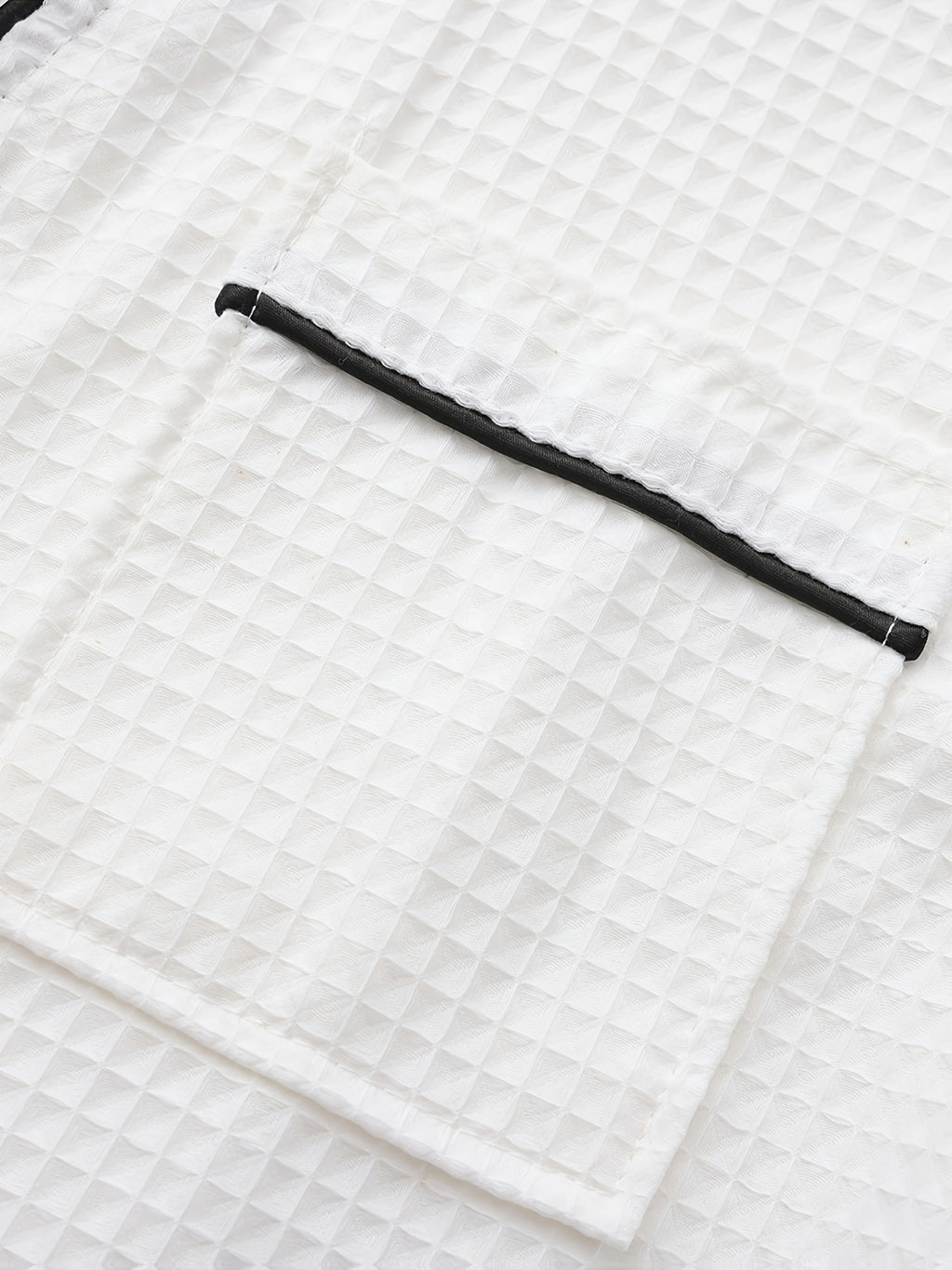 Unisex white long waffle bathrobe