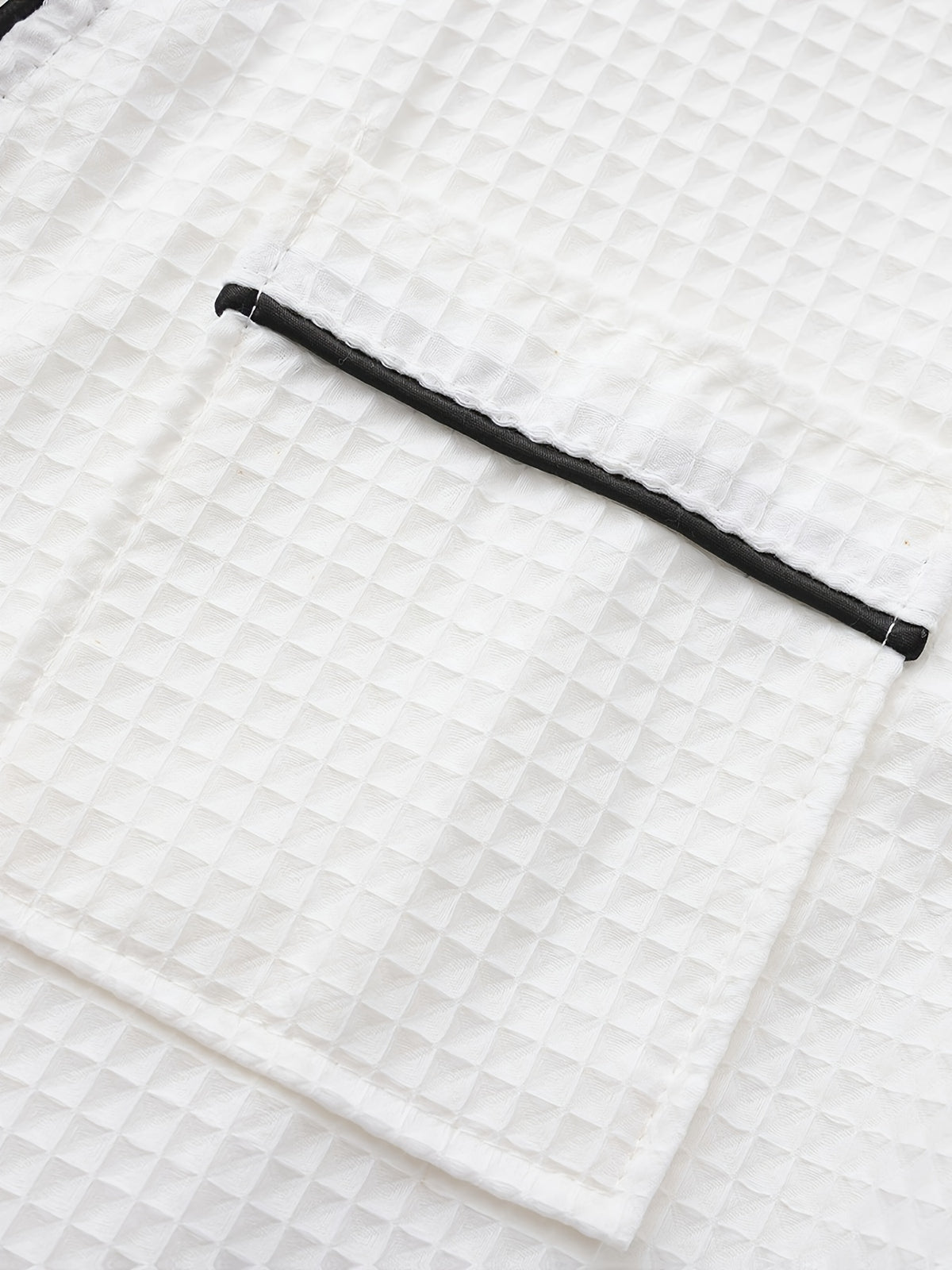 Unisex white long waffle bathrobe