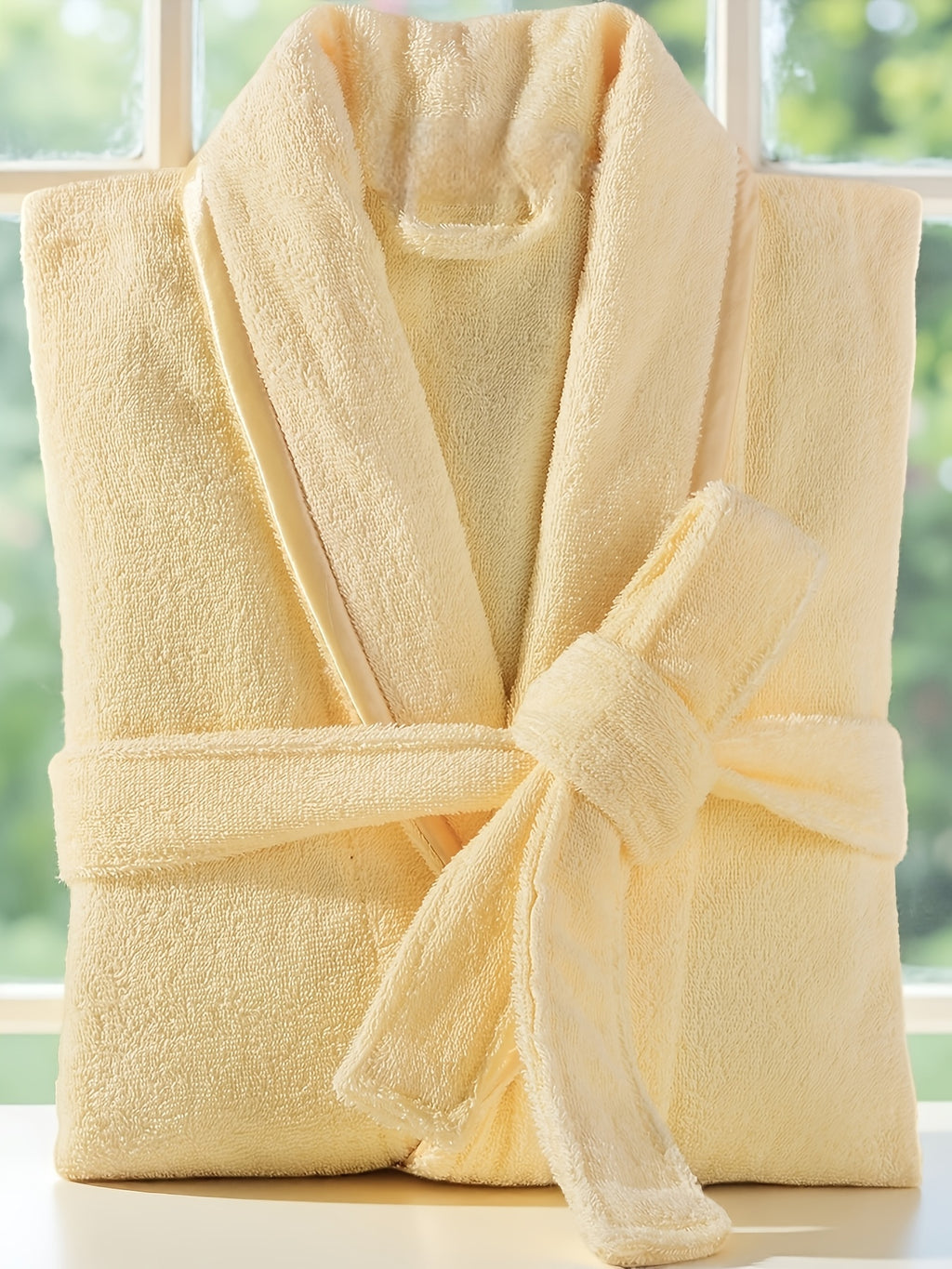 Unisex blue bathrobe