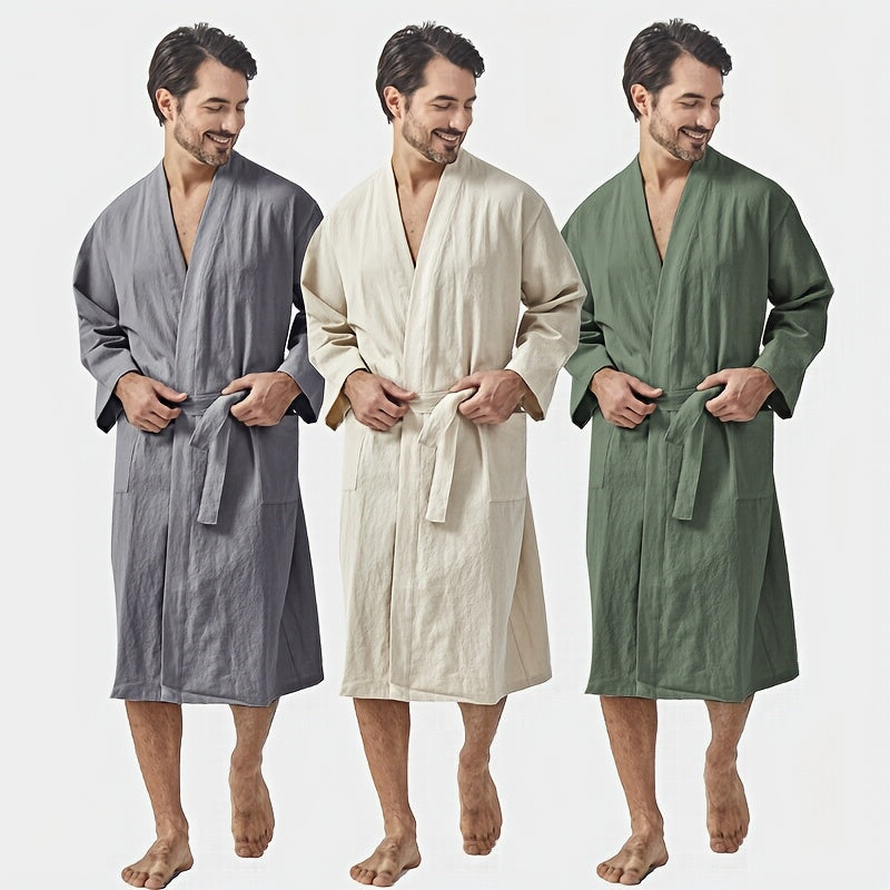 Women's linen bathrobe