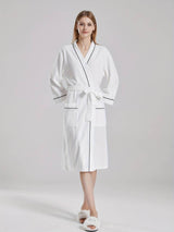Peignoir de Bain Gaufré Élégant — coloris blanc