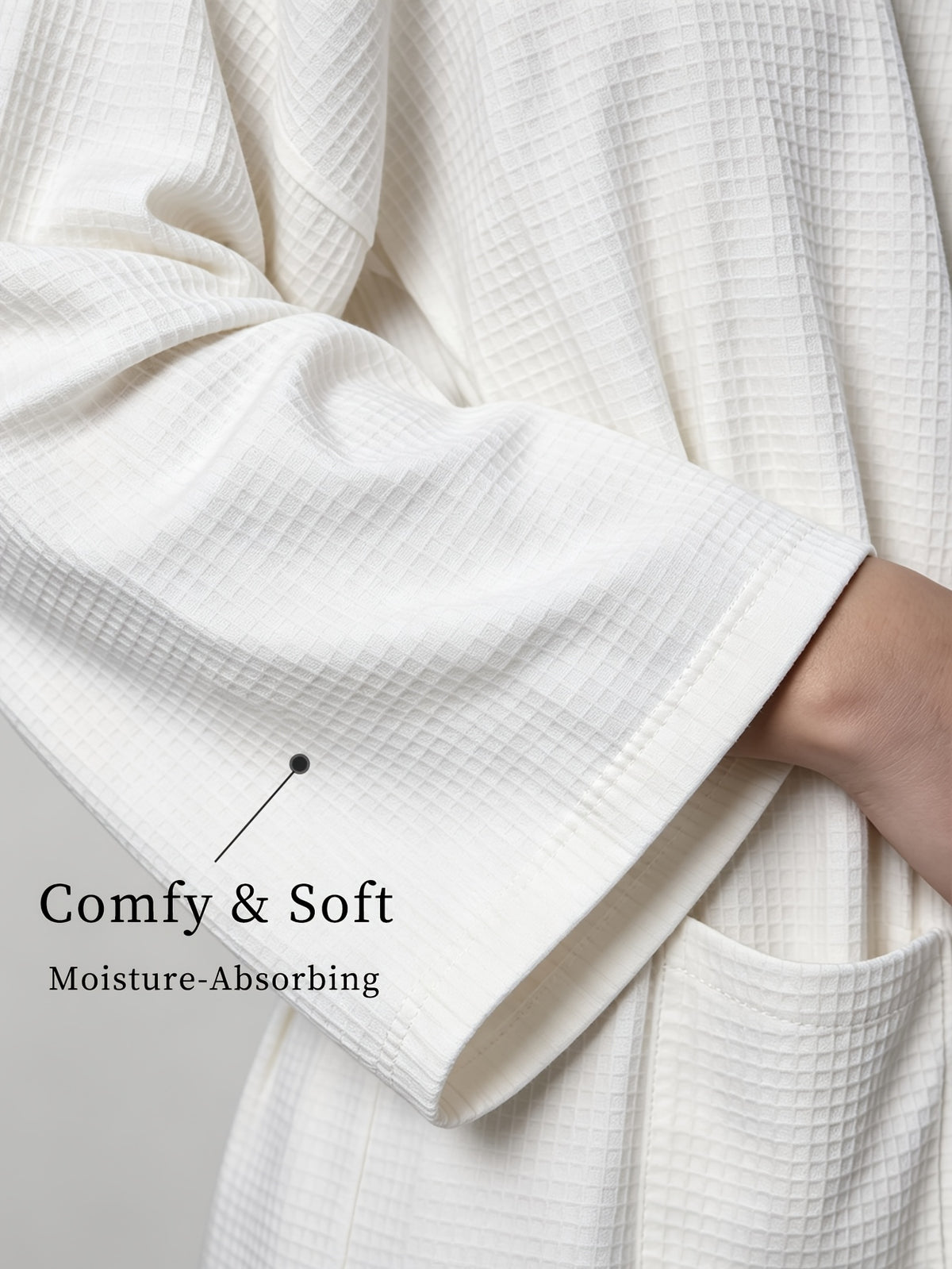 Women's white long bathrobe