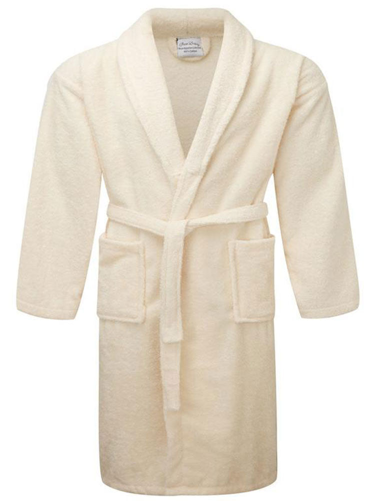 Unisex terry towelling bathrobe with pockets