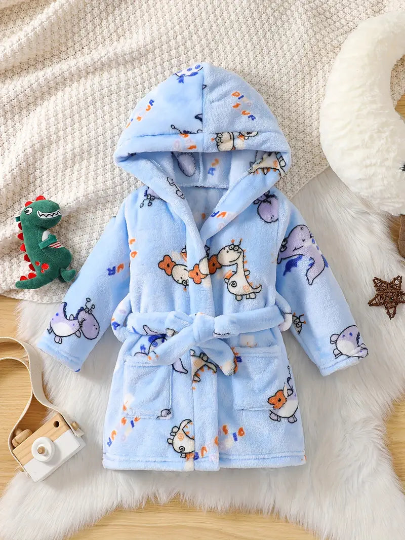 Baby blue fleece bathrobe — Blue