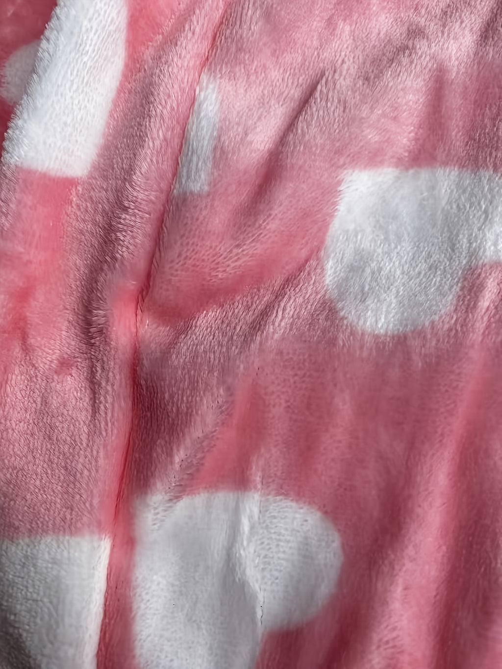 Baby pink hooded fleece bathrobe