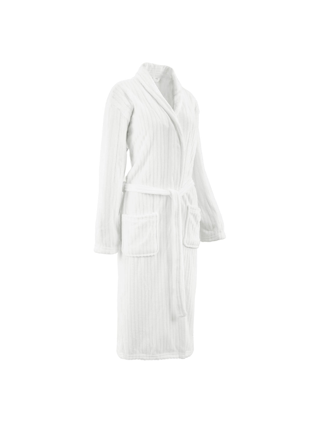 Unisex grey long towelling bathrobe