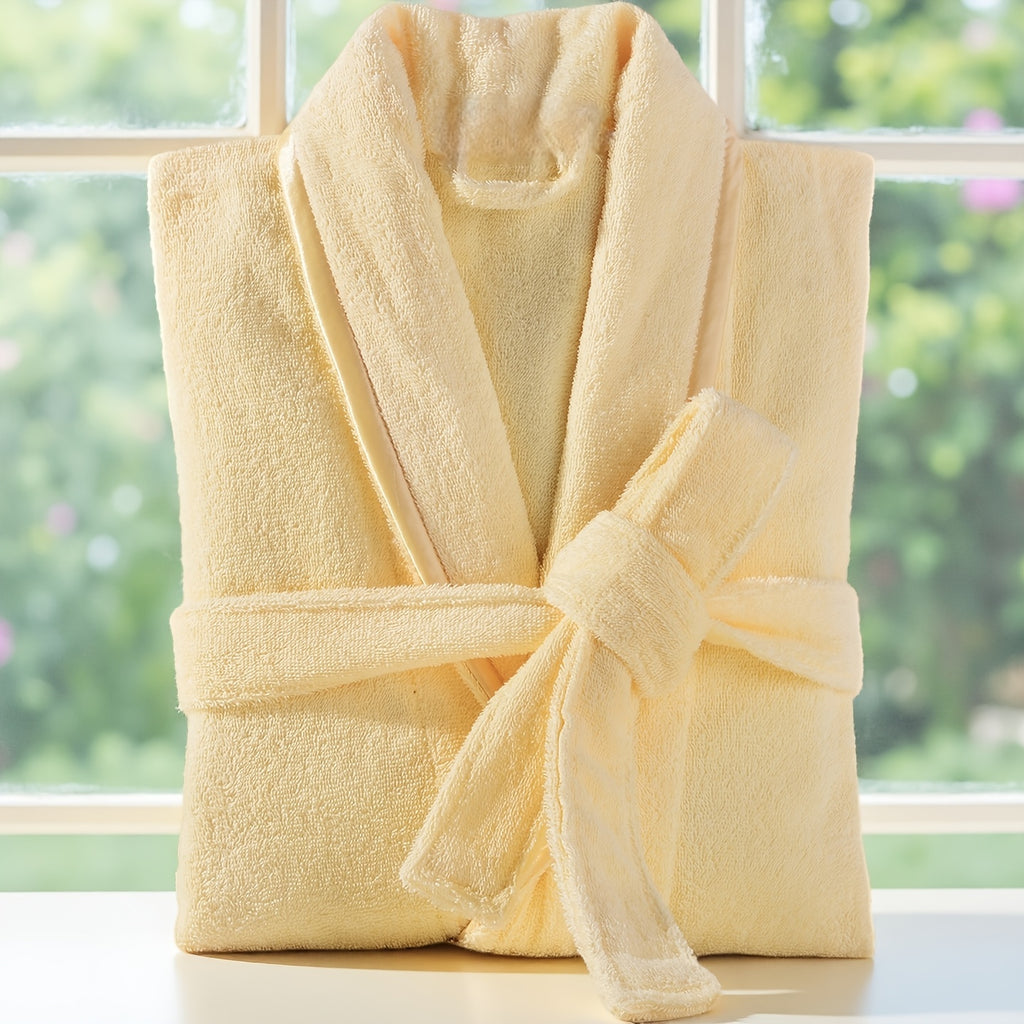 Unisex blue bathrobe