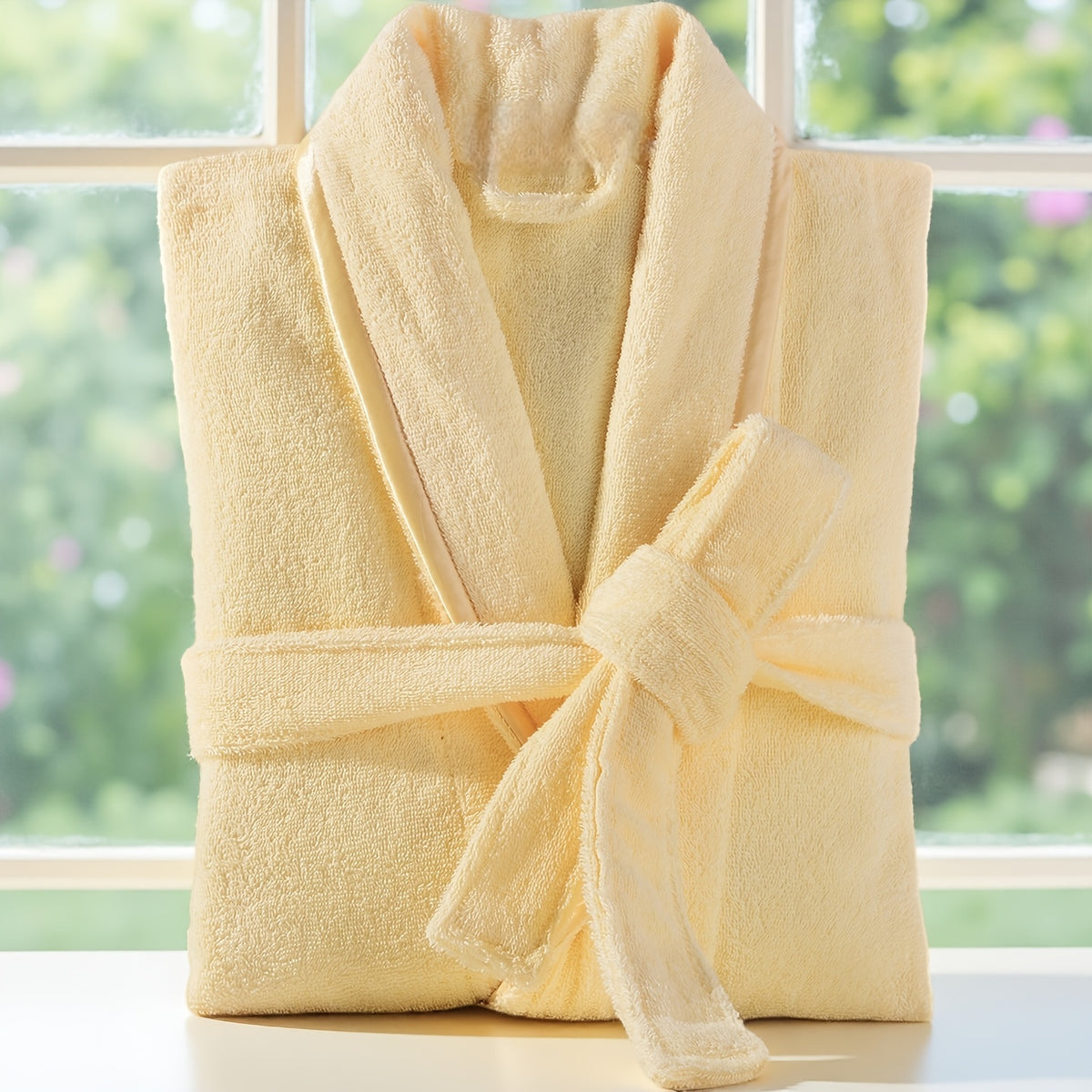 Unisex blue bathrobe