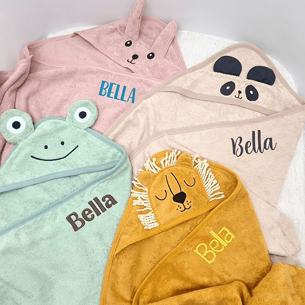 Baby hooded bath towel with animal ears