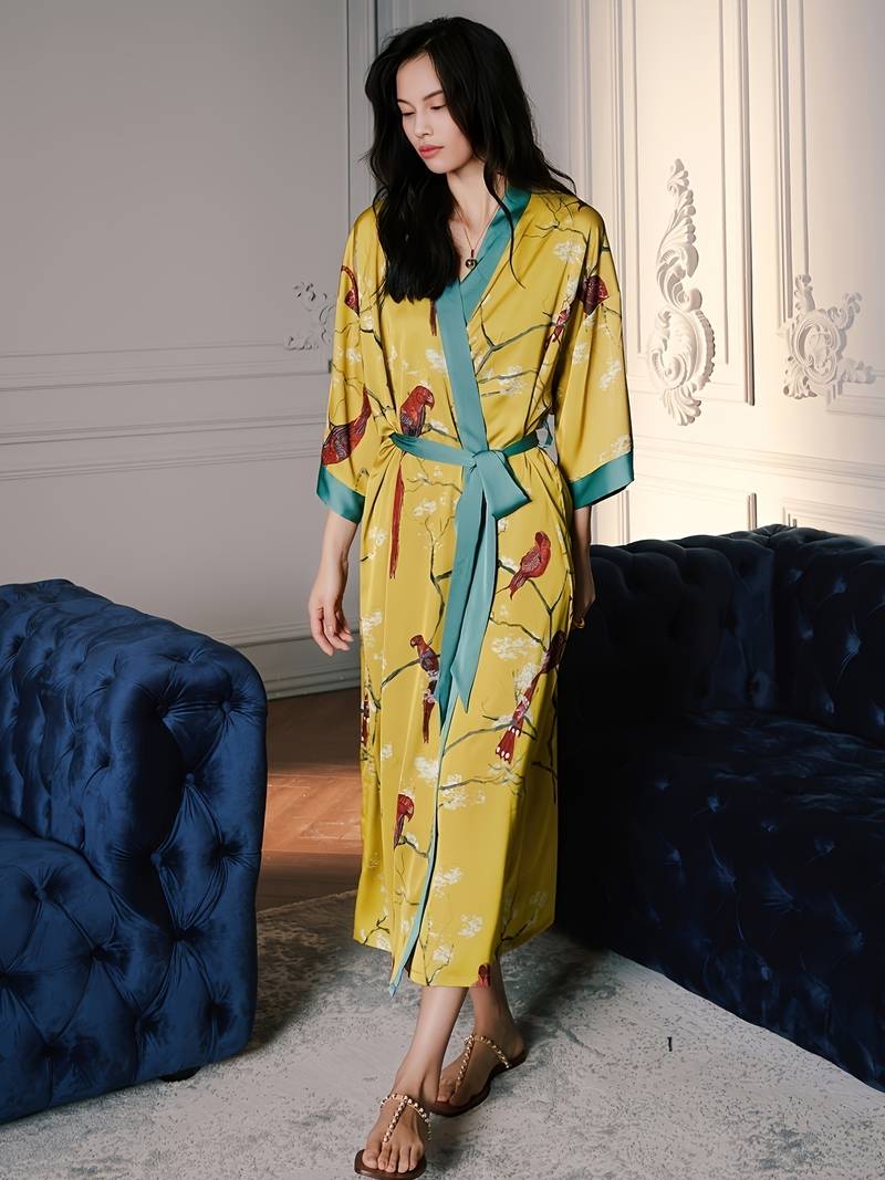 Long Peignoir Kimono en Satin — photo 4