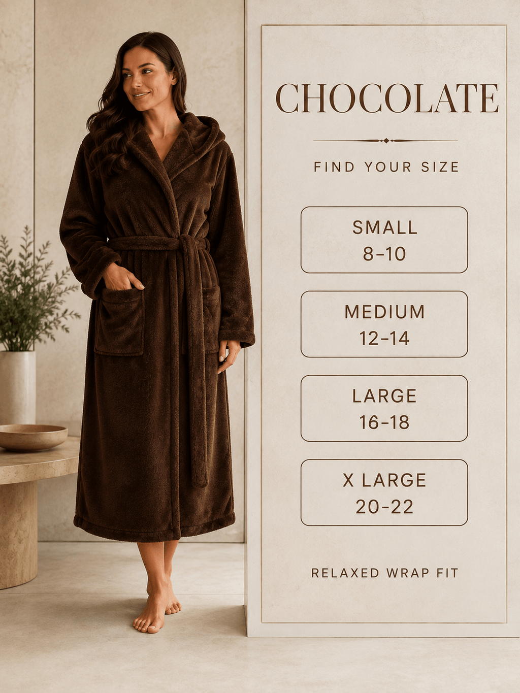 Women's long fleece bathrobe