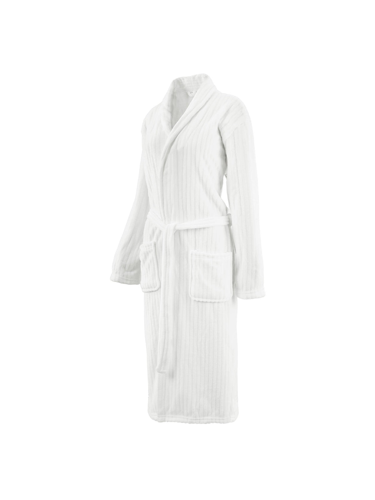 Unisex grey long towelling bathrobe