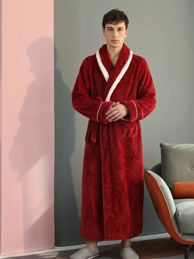 Men's thick winter towelling bathrobe