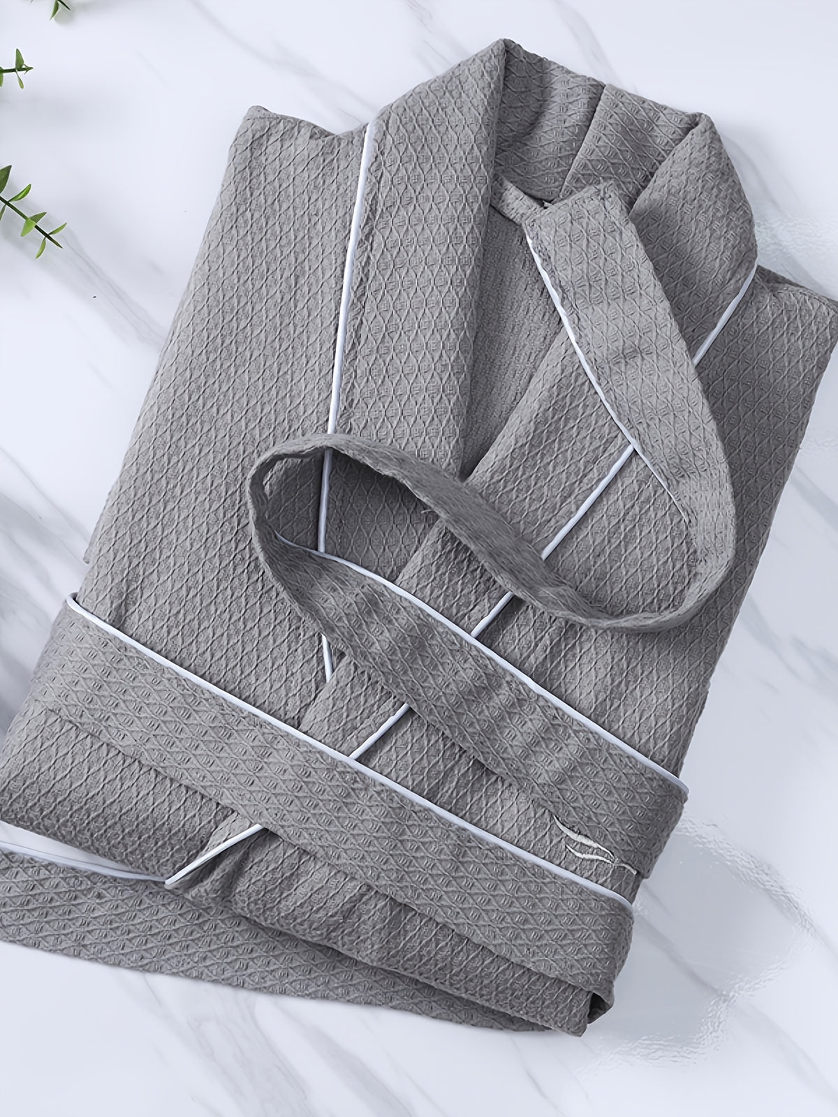 Unisex waffle bathrobe
