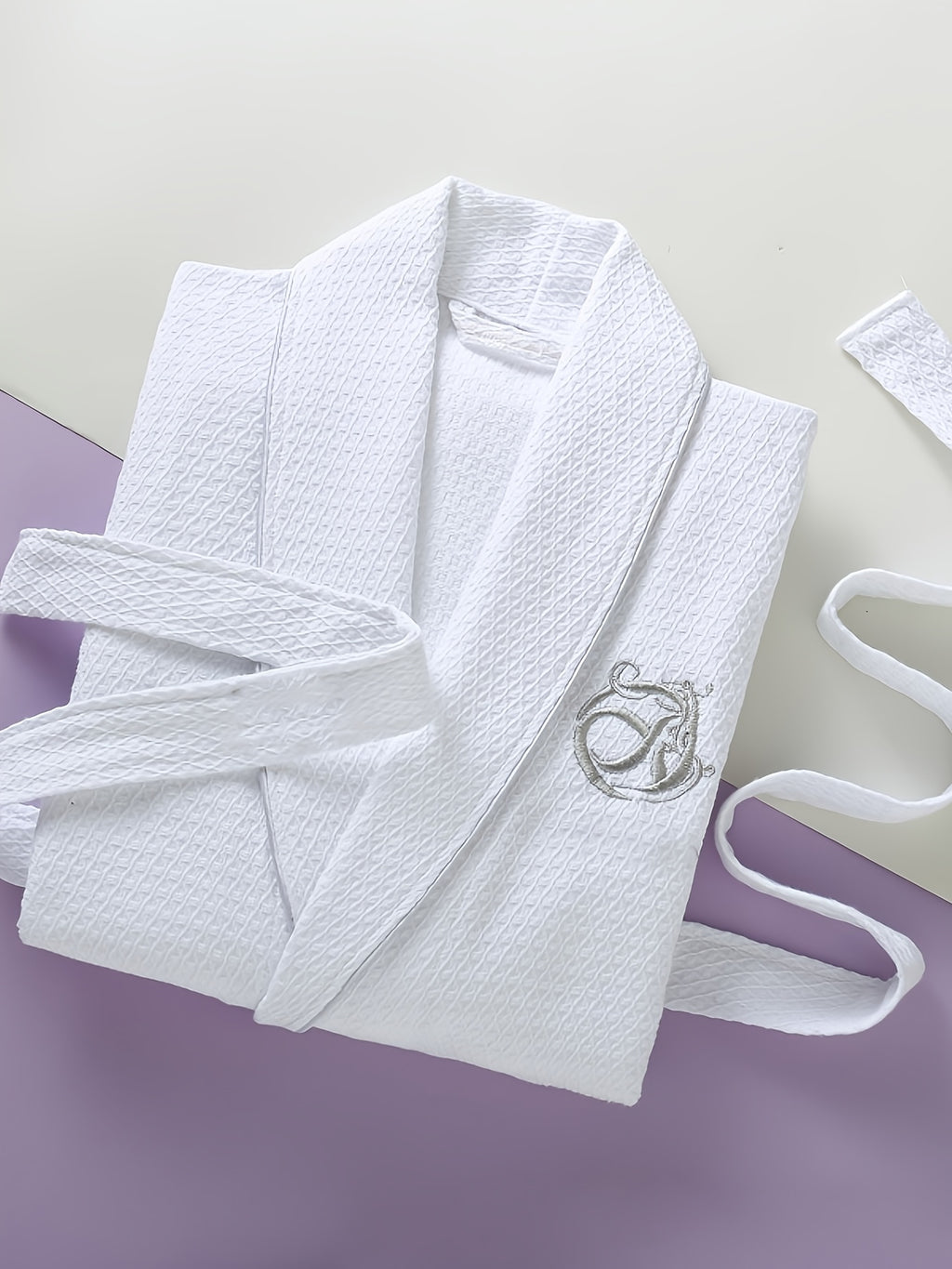 Men's waffle bathrobe