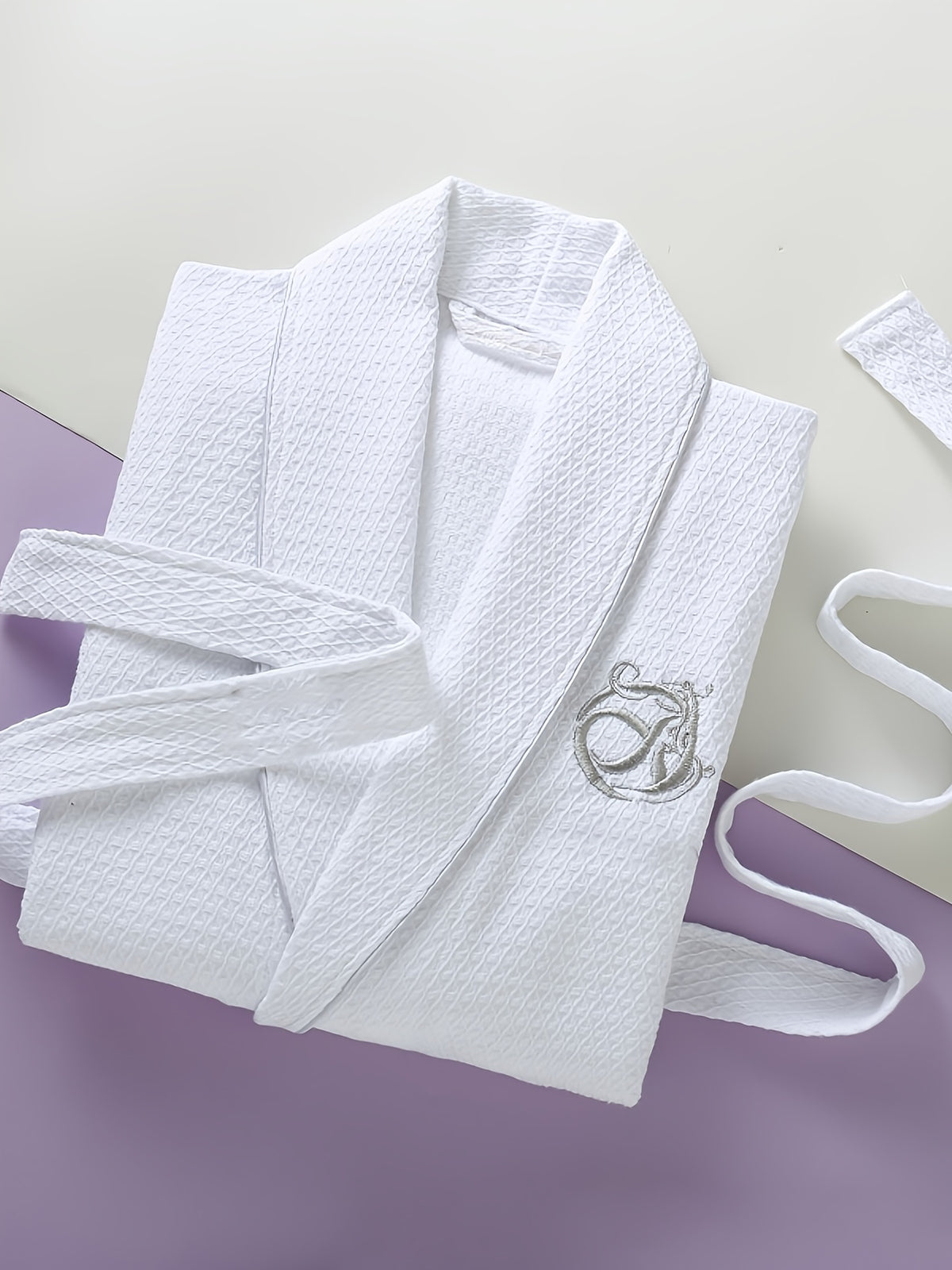 Men's waffle bathrobe