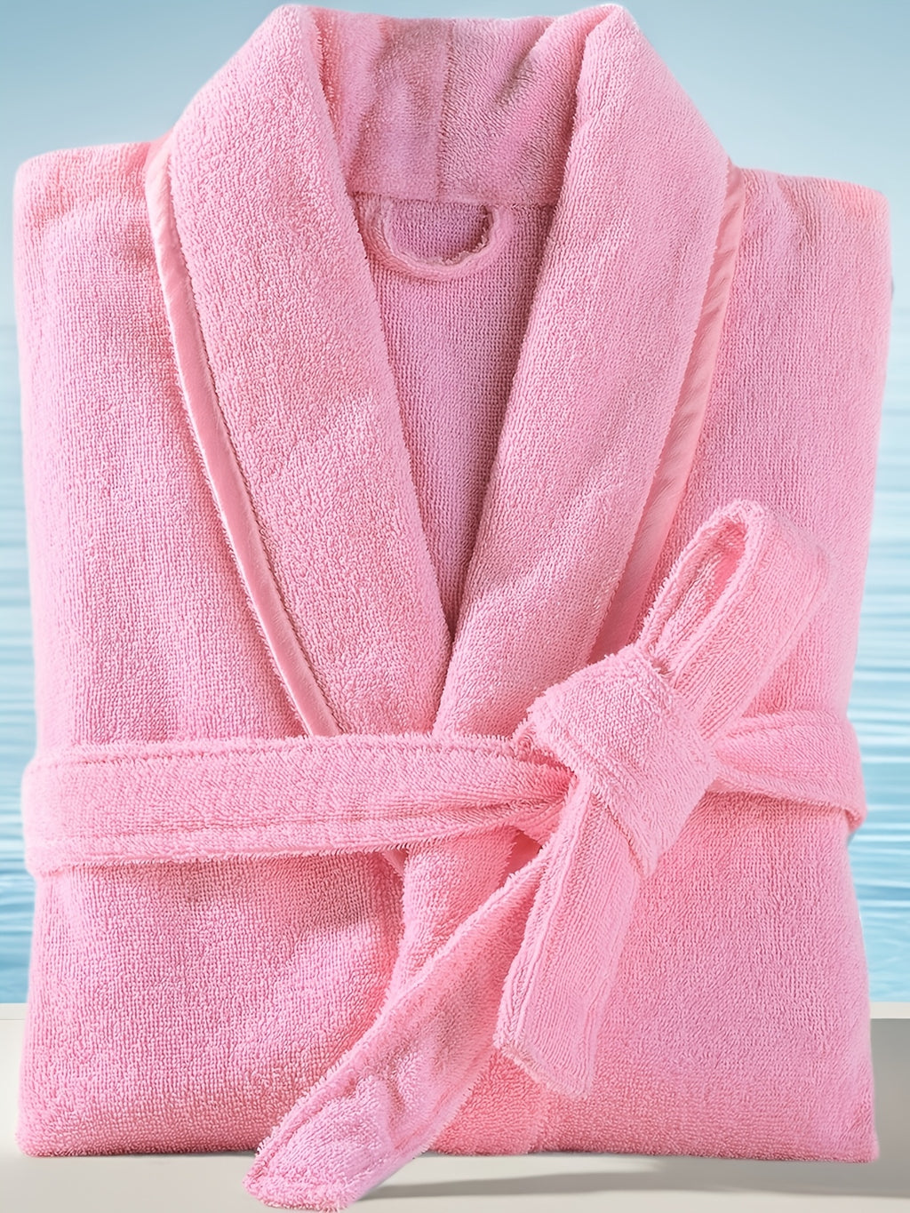 Unisex blue bathrobe