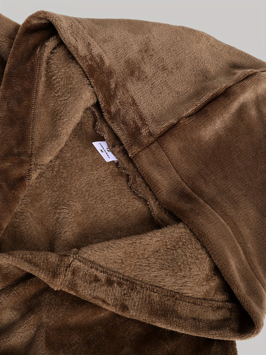 Men's thick hooded towelling bathrobe
