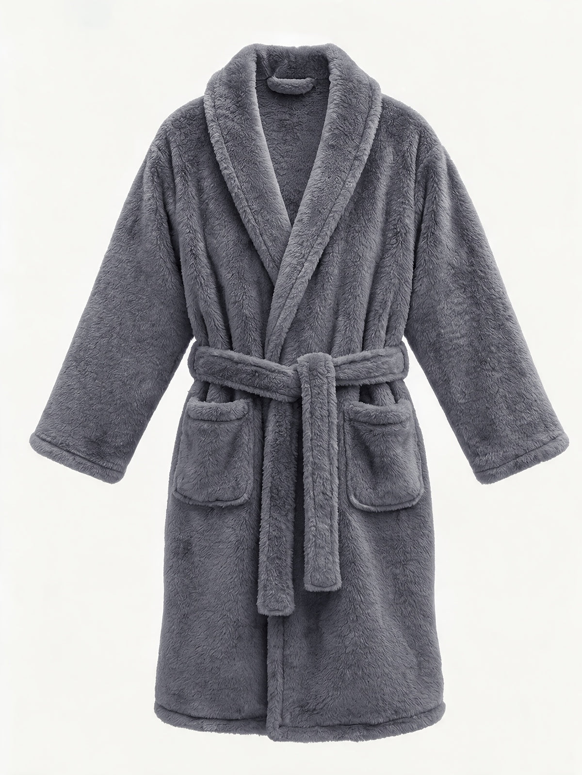 Unisex fluffy fleece dressing gown