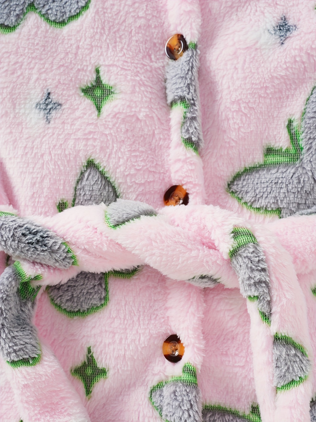 Girls' pink flannel bathrobe