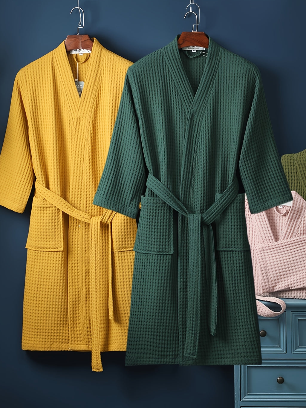 Unisex waffle dressing gown