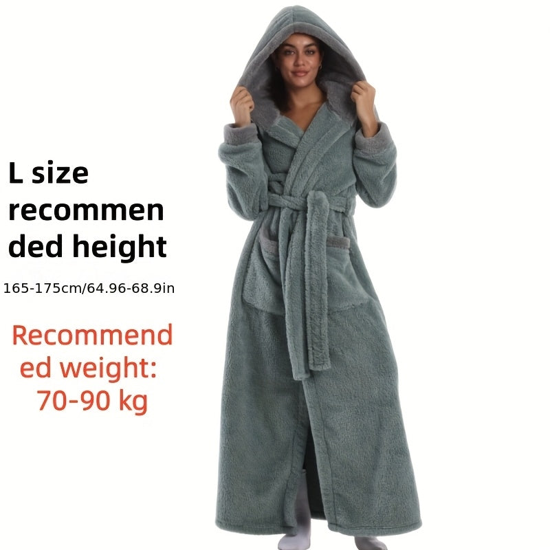 Misty blue hooded robe / L